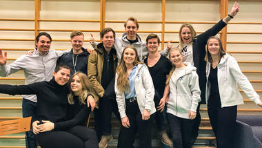 Fotnøyde og aktive studenter på campus Ringerike. Foto: Jan-Henrik Kulberg
