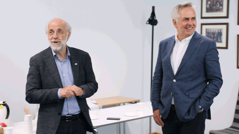 USN-rektor Petter Aasen sammen med Bellonas Jan Kjetil Paulsen.