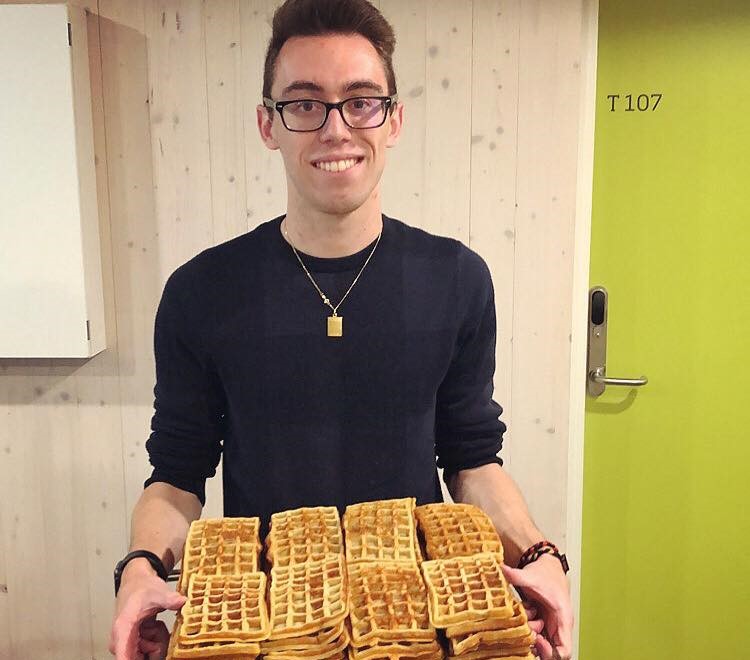 Florian with belgian waffles