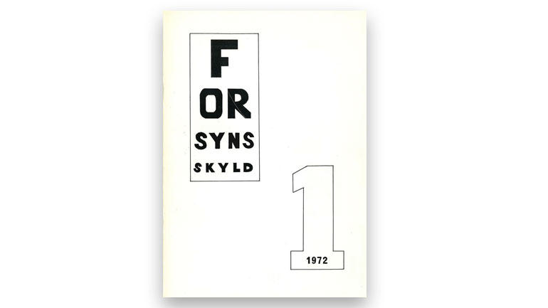 Forsiden på det aller første nummeret av FOR SYNS SKYLD, nummer 1, 1972.