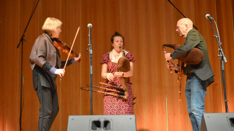 Members of the TUNE-project participates on stage during the International Winter festival in Rauland 2022. Photography