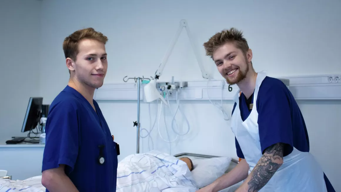 to vernepleiestudenter på campus Porsgrunn