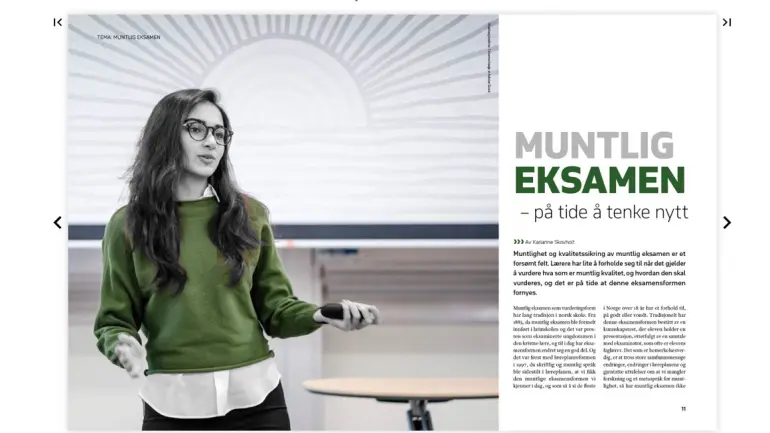 bilde av oppslag i bedre skole med en lærer som snakker