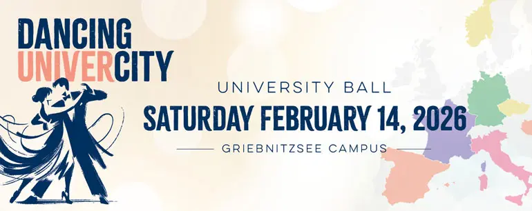 Dancing Univercity. University Ball, Saturday February 14, 2026, Griebnitzsee campus. plakat