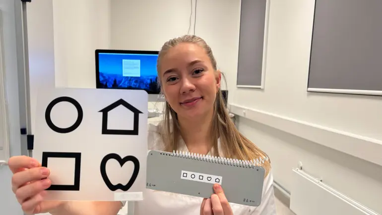 Oda Jørgensen tidligere optometristudent fra USN, nå optiker på øyeavdelingen til Drammen sykehus