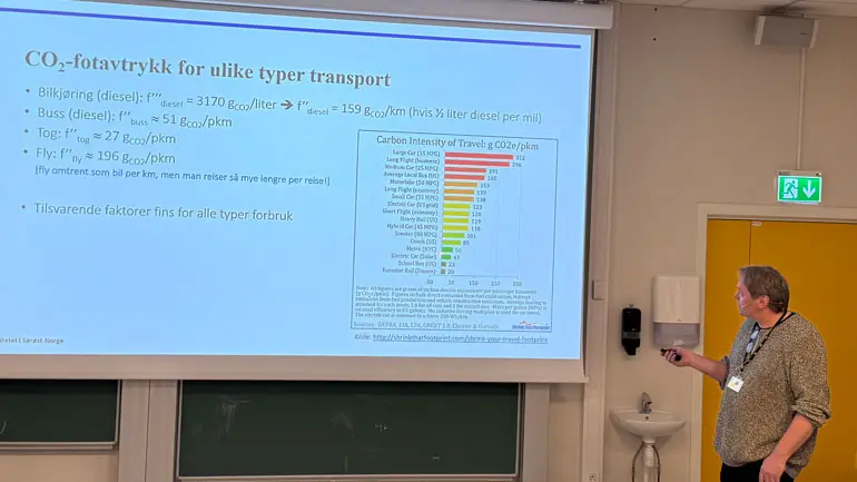 Lars-André Tokheim holder foredrag om CO2-reduksjoner