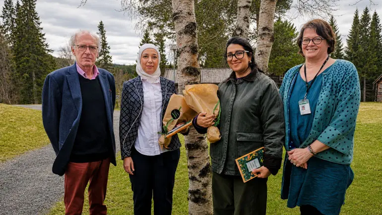 Hans-Olav, Ranem, Monica og Frøydis under lansering av slektsregister i Vinje