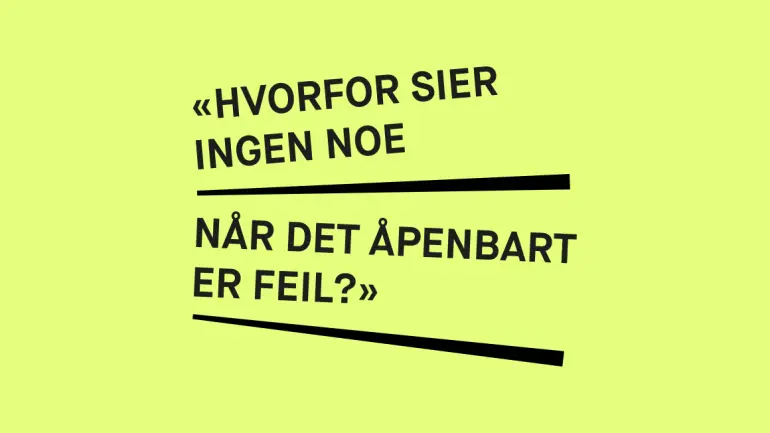 Grafisk element på hvorfor sier ingen noe