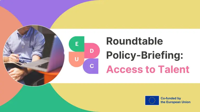 EDUC-logo og Co-funded by EU-logo pluss teksten: Roundtable Policy-Briefing: Access to Talent