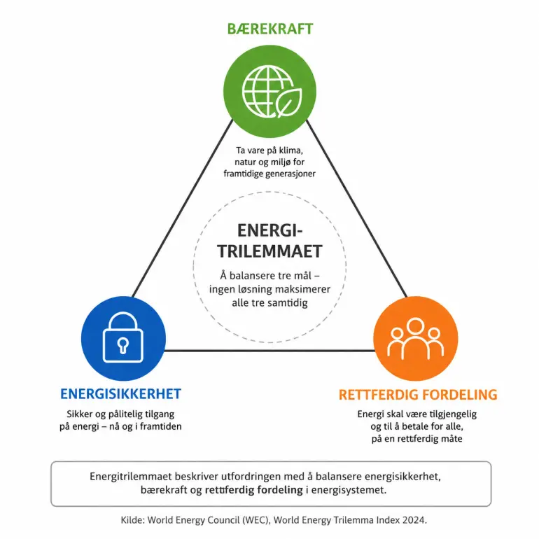 illustrasjon av energitrilemmaet