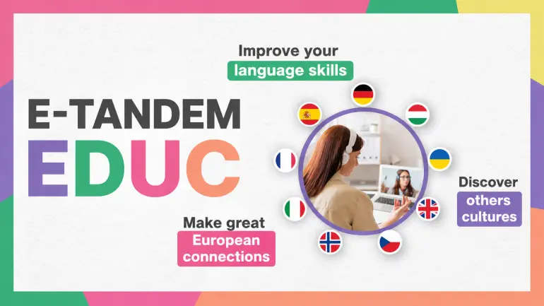 person har et digitalt møte på en datamaskin og er omgitt av flagg fra storbritannia, ukraina, norge, tyskland, frankrike, italia, spania, tsjekkia og ungarn. Illustrasjon